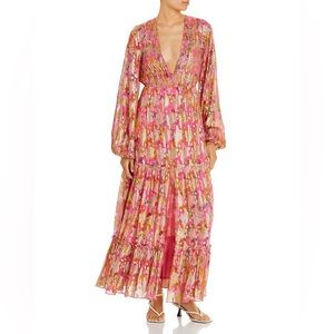 Hemant and Nandita Bela Long Maxi Dress in Fuschia Pink Size S